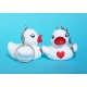 Keychain white with red heart B  Keychains
