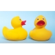 Badeend geel met rode snavel 8 cm B  Geel