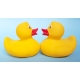 Gummi-ente gelb mit rotem Schnabel 8,5 cm B  Gelb