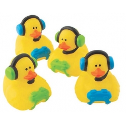 Rubber duck mini Gamer (per 4)  Mini ducks