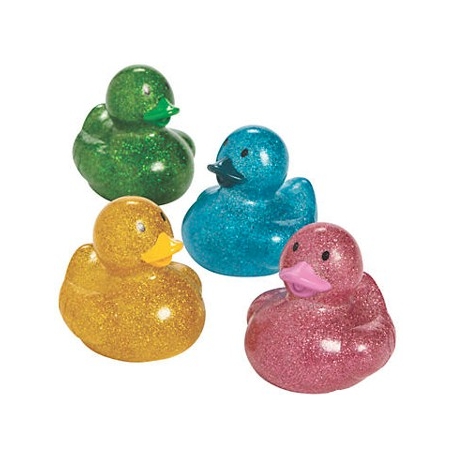 Rubber duck mini Glitter (per 4)  Mini ducks