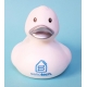 Rubberduck white with silver beak 8.5 cm B  White