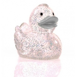 Gummi ente Ducky 7,5 cm DR glitzer silber  Übrige farben