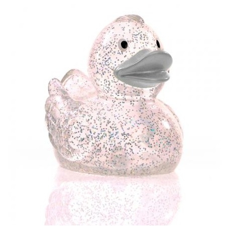 Gummi ente Ducky 7,5 cm DR glitzer silber  Übrige farben