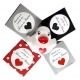 Sticker bruidspaar hart rood (24 stuks)  Stickers