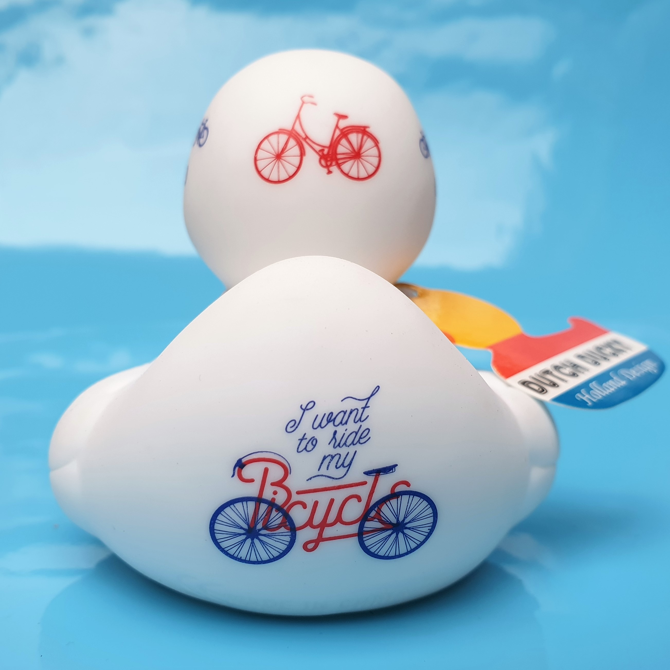 Rubber duck DUTCH DUCKY bicycle 8 cm B