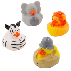Rubber duck mini safari (per 4)  Mini ducks