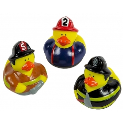 Rubber duck mini fireman (per 3)  Mini ducks