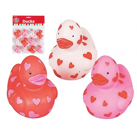Rubber duck mini hearts 4 cm (bag of 12 pieces)  Mini ducks