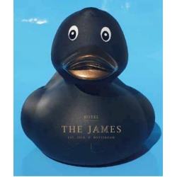Hotel The James badeend met logo 500 Zwart en 500 Brons  Wit