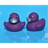 Rubber duck mini purple silver beak B