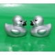 Rubber duck mini silver B 5 cm  Silver