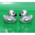 Rubber duck mini silver B 5 cm
