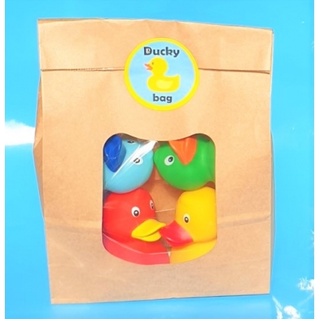 DUCKYbag 8 cm rood, geel, groen & blauw 4 stuks  DUCKYbags