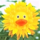 Gummi-ente Sonnenblume LILALU  Lilalu