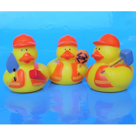 Rubber duck mini construction worker (per 3)  Mini ducks