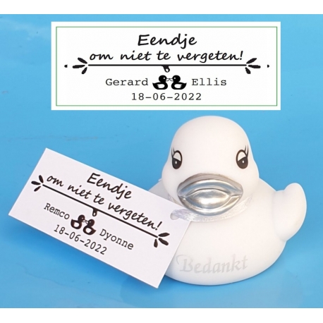 Rectangle label wedding Eendje om niet te vergeten! (25 pieces)  Labels &  pers. message