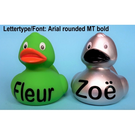 Duck with your own name Silver  Duck with your Text