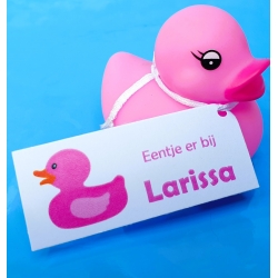 Label rechthoek Eentje er bij roze (25 stuks)  Labels & pers. boodschap