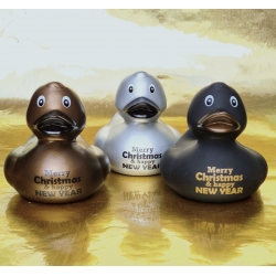 Rubber duck Merry Christmas & happy NEW YEAR Bronze  Ducks with text